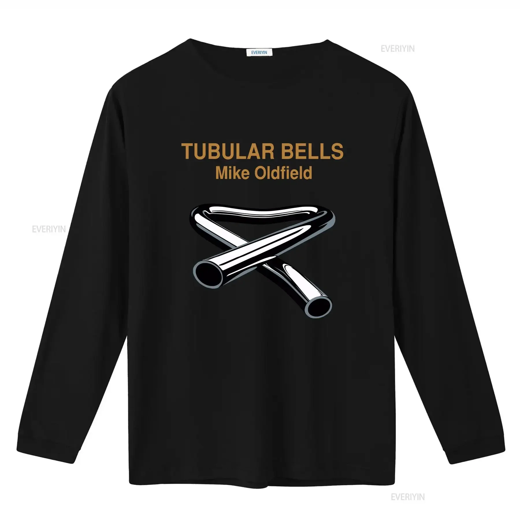 تي شيرت ألبوم مايك أولدفيلد أنبوبي أجراس كيفن آيرز ديفيد بيدفورد قطن بأكمام طويلة عتيق مغسول وجيد التهوية للجنسين