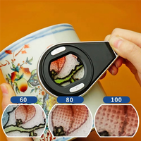 Digital Display Magnifying Glass 100X Digital Magnifying Glass 60X Pocket Microscopeabkw