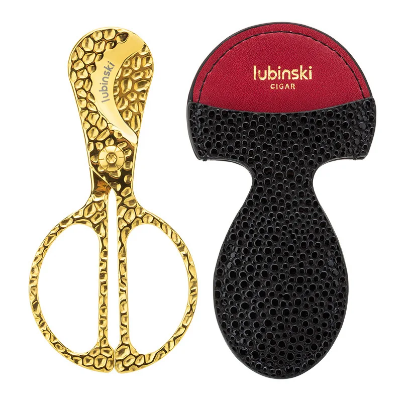 

LUBINSKI Cigar Scissors Hammer Mesh Stainless Steel Large Diameter Double Edged Handle Portable Travel Cigar Cutter Knife