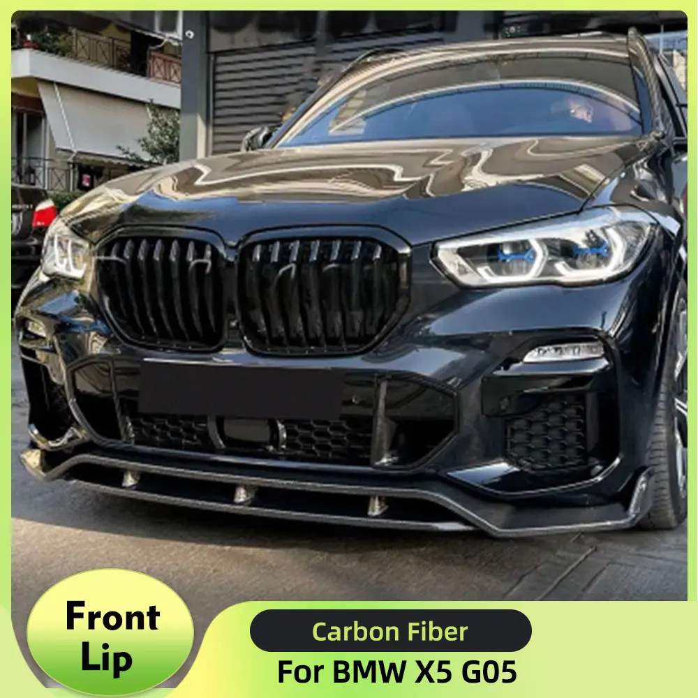 

Carbon Fiber Car Front Bumper Lip Spoiler Splitters For BMW X5 G05 M-Sport 2019-2021 Front Bumper Chin Lip Spoiler Guard 4PCS