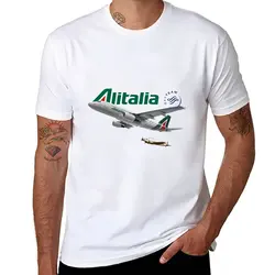 New A319 Alitalia T-Shirt T-shirt short sweat shirt Short sleeve mens graphic t-shirts funny