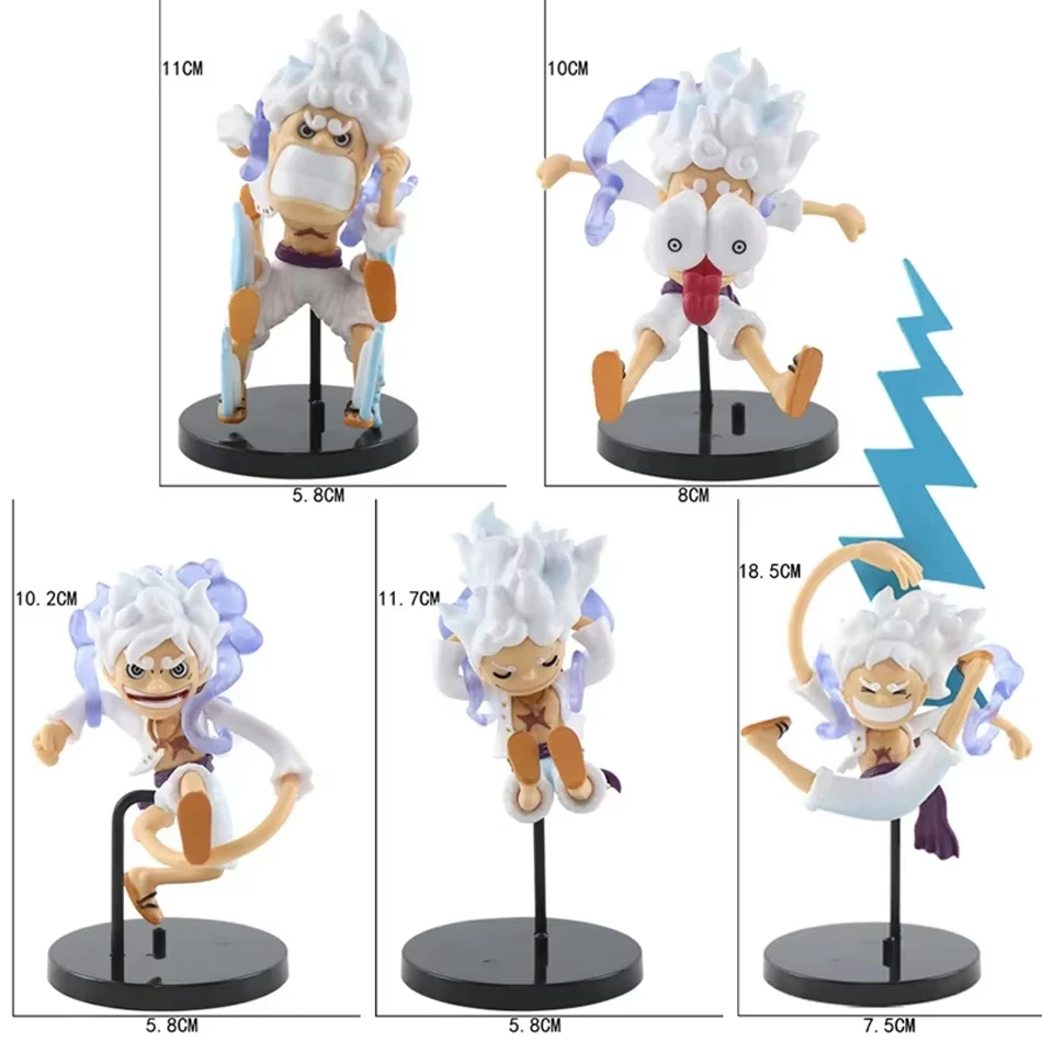 One Piece Luffy Nika Gear 5 Anime Action Figures Chopper Shanks Toys Sun God Luffy PVC Model Desktop Ornament Collection Toy view 5
