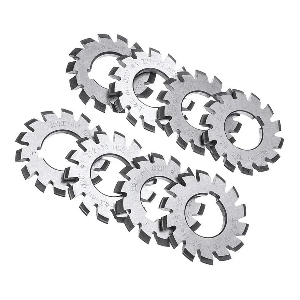 High Quality M1 Bevel Gear PA20 High Speed Steel Part Portable Practical Useful 8pcs/set 8x Involute Gear Cutter