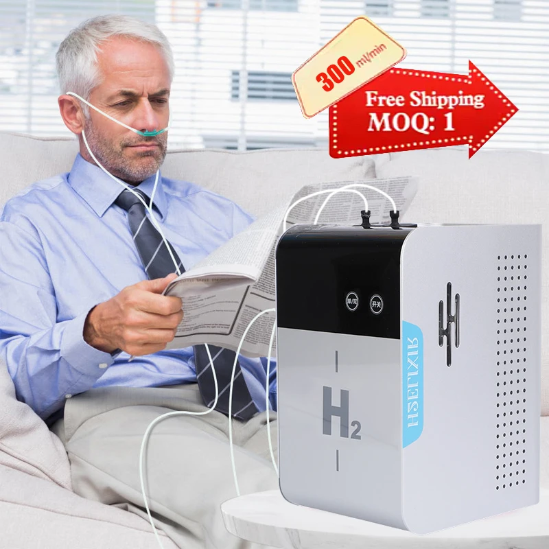 

Hydrogen Inhalation Machine 99.9% Purity Dual Outlet H2 Therapy Inhaler Generator PEM 300ML Molecular Water Electrolysis Ionizer