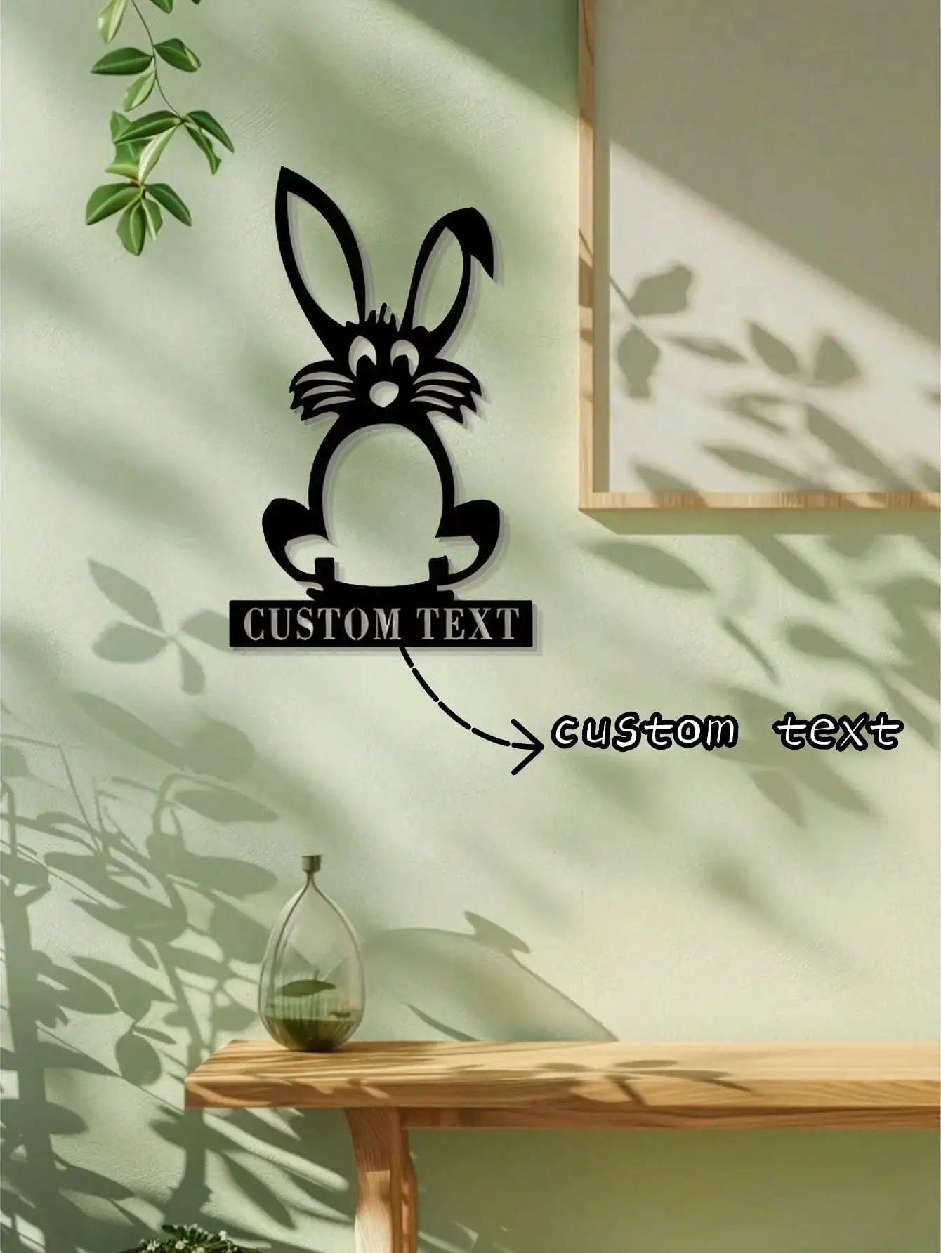 

Personalized Metal Easter Bunny Sign Custom Rabbit Garden Stake Spring Decor