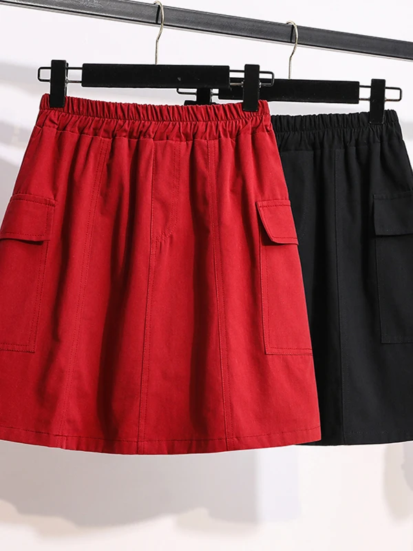 Plus Size A-Linien-Rock für Damen, Faion Summer 2022, neuer Stil, vielseitige Arbeitskleidung, Hong Kong Sle Fake Zweiteiler-Rock