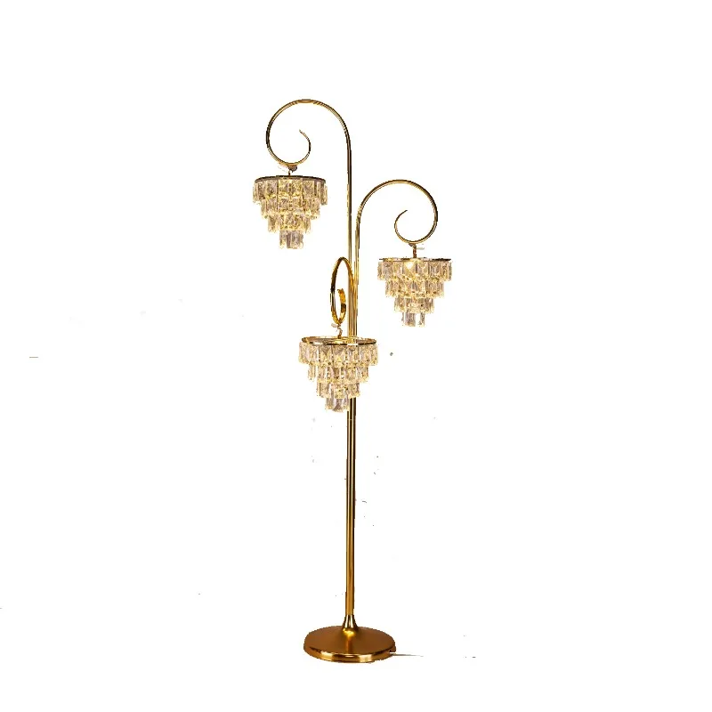 Wedding wedding props wrought iron three-headed crystal lamp ice bar ice cube street guide lamp stage arrangement