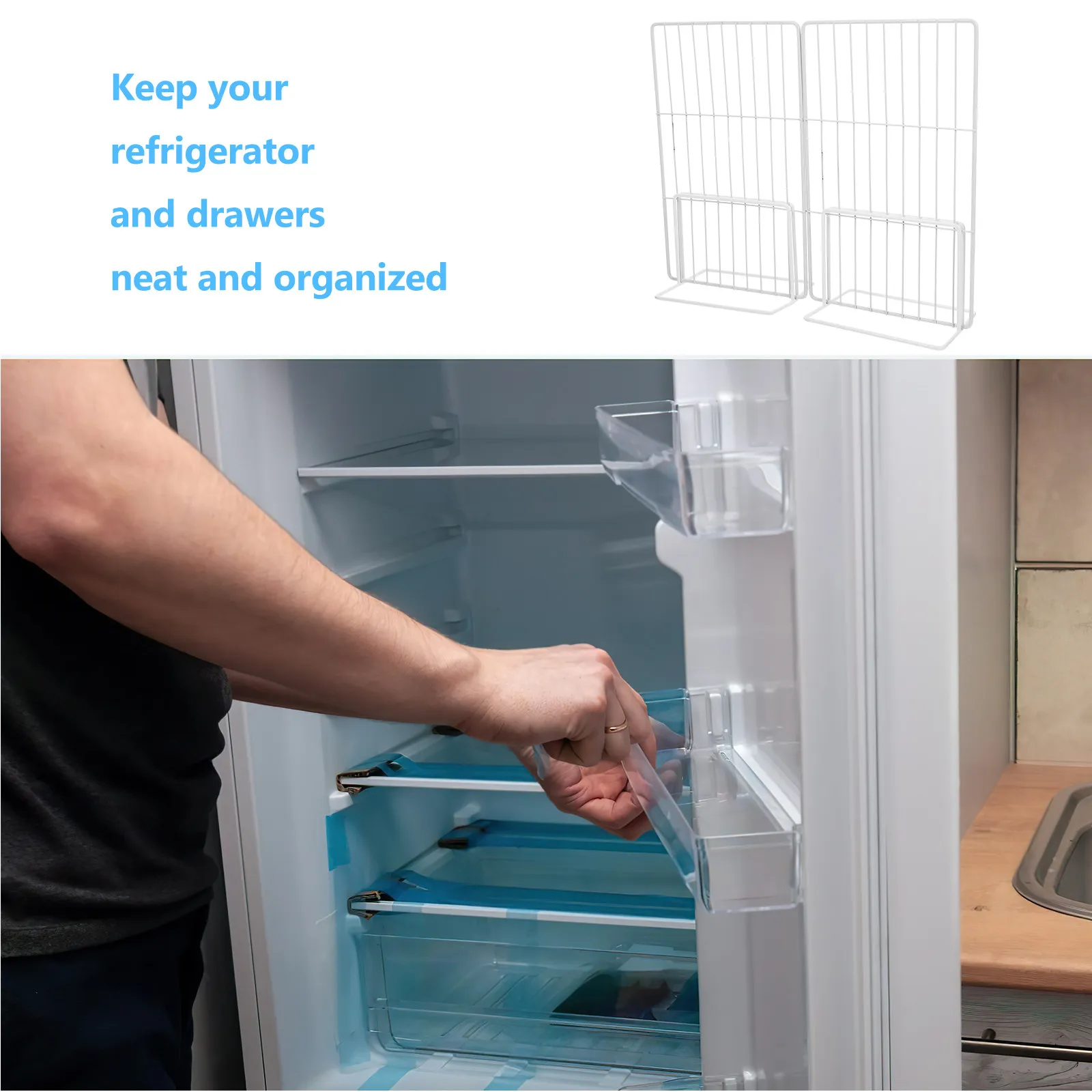 Freezer Chest Wire Racks Metal Storage Separators Refrigerator Organizer Breathable Design Iron Art Divider