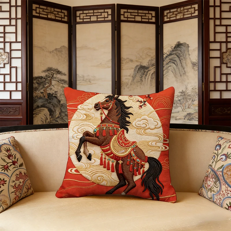 Throw Pillow Cushion Cover Horse Print Luxury Modern Fashion Style Couch Sofa Pillow Covers Bedroom Living Room