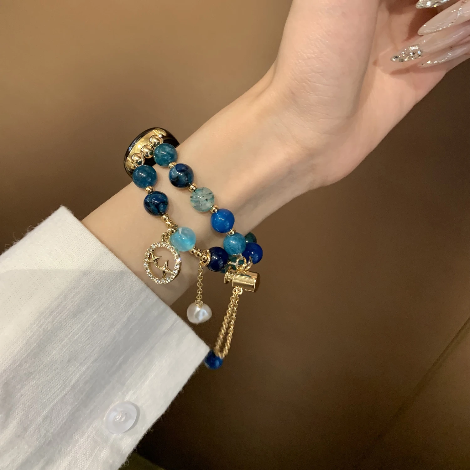 Gelang batu akik, gelang batu akik cocok untuk Xiaomi gelang cerdas tali mi8 mi9 tali indah mewah