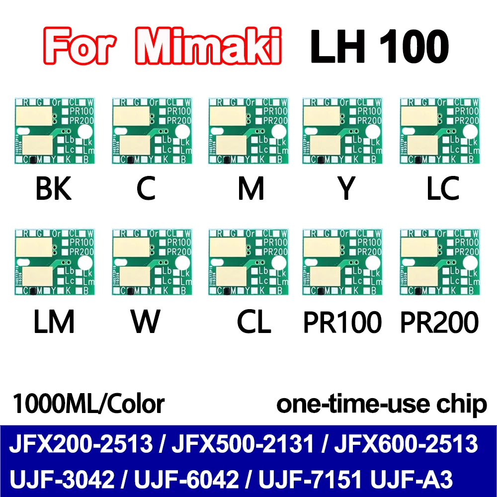 1000ML LH100 disposable bottle Ink Chip for Mimaki JFX200-2513 JFX500-2131 JFX600-2513 UJF-3042 UJF-6042 UJF-7151 UJF-A3