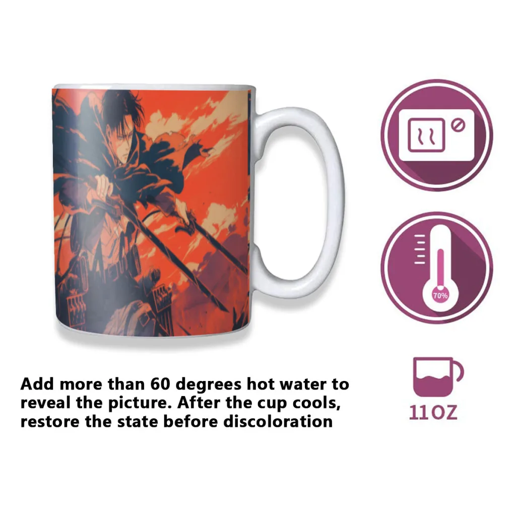 Anime Attack On Titan Soldier Commander Eren Free shipping Mug Changing Color Ceramic Coffee Mugs Magic Tea Cup Best Gift