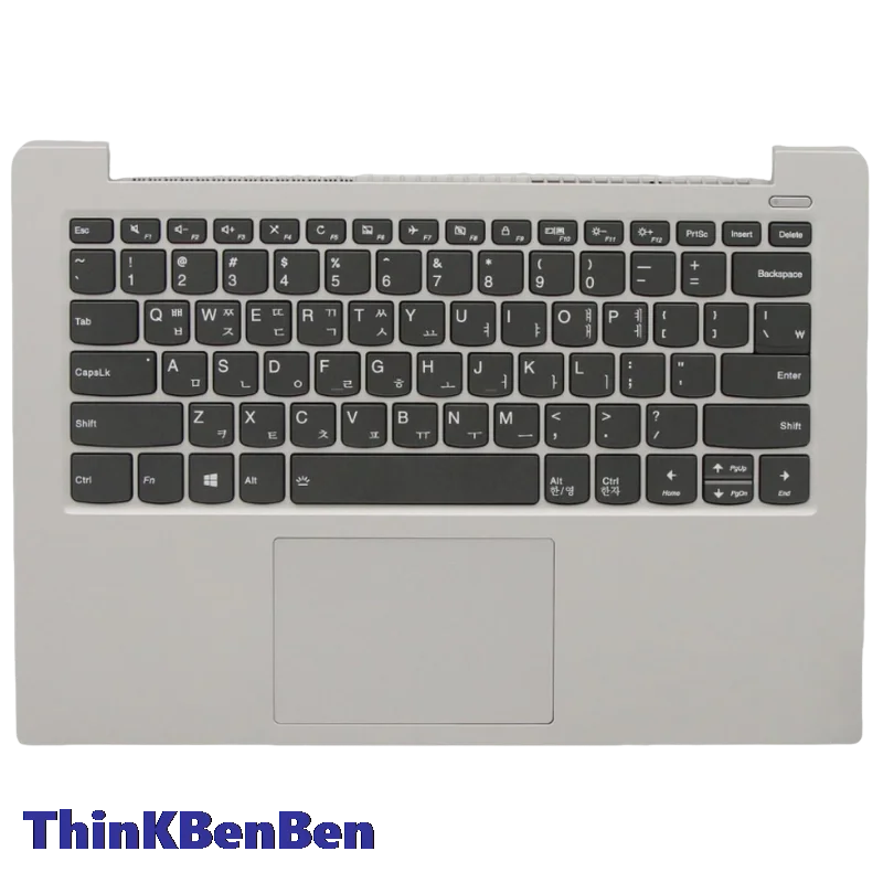 KR Korean Platinum Grey Keyboard Upper Case Palmrest Shell Cover For Lenovo Ideapad S340 14 14IWL 14API 14IIL 14IML 5CB0S18527