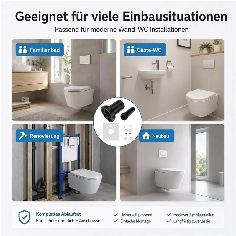 LLCS-Soundproofing Set,For Geberit Toilet Connection Pipe 152.426.46.1, For PE Pipe 90/110 Diameter, Toilet Connection Set