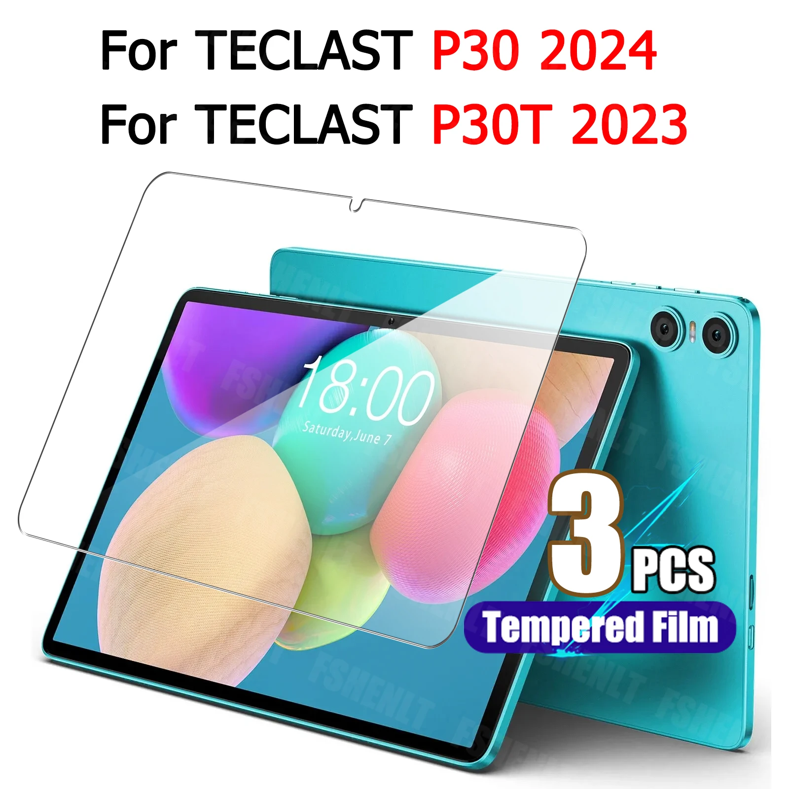 Voor TECLAST P30 (10.1 inch) 2024 Screen Protector Anti-Kras 9H Hardheid Tablet Gehard Glas Film voor TECLAST P30T 10.1"