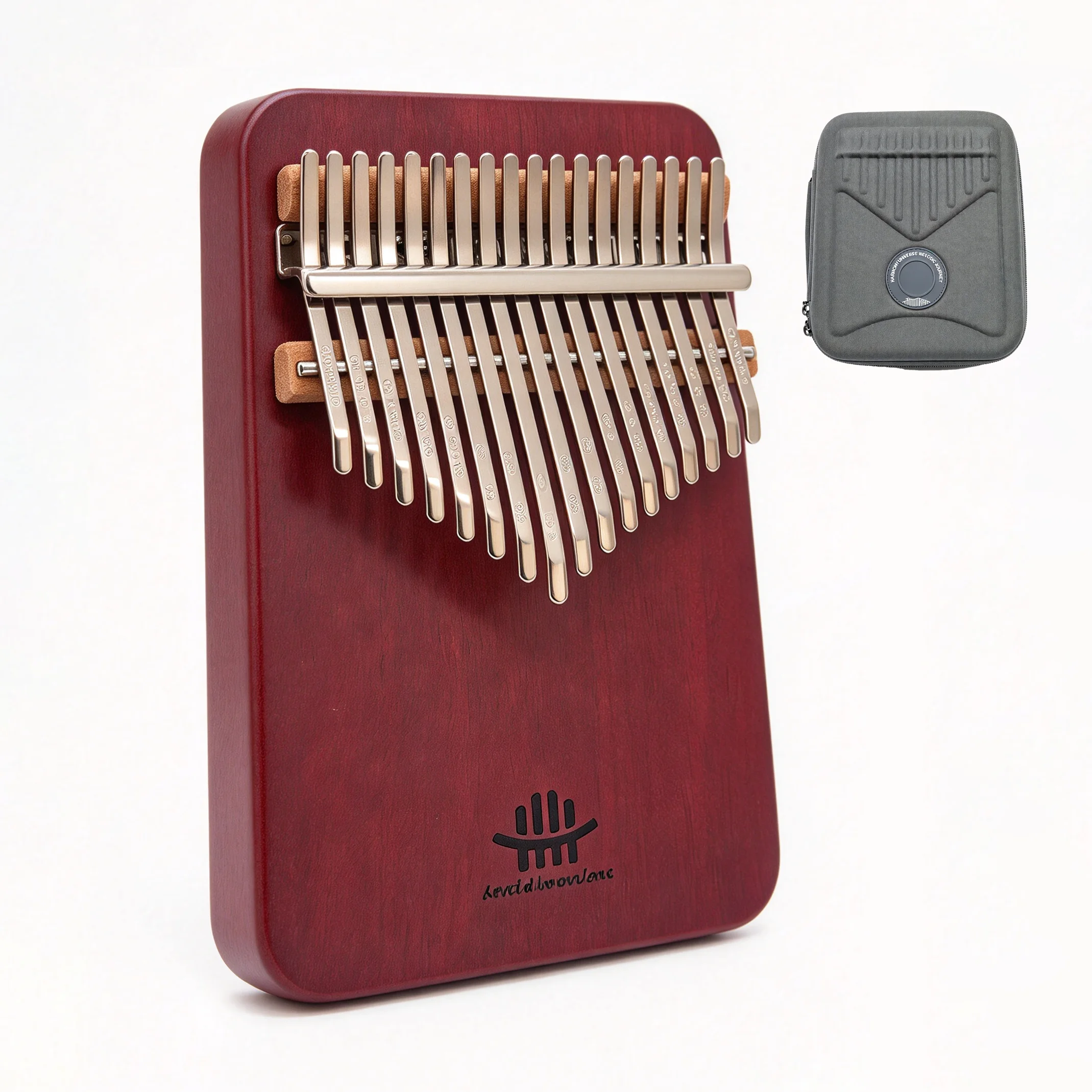 Hluru Professional Solid Single Board  Kalimba 17 key 21 keys Purpleheart Wood Thumb Piano with Case Finger Piano Flat Mbira