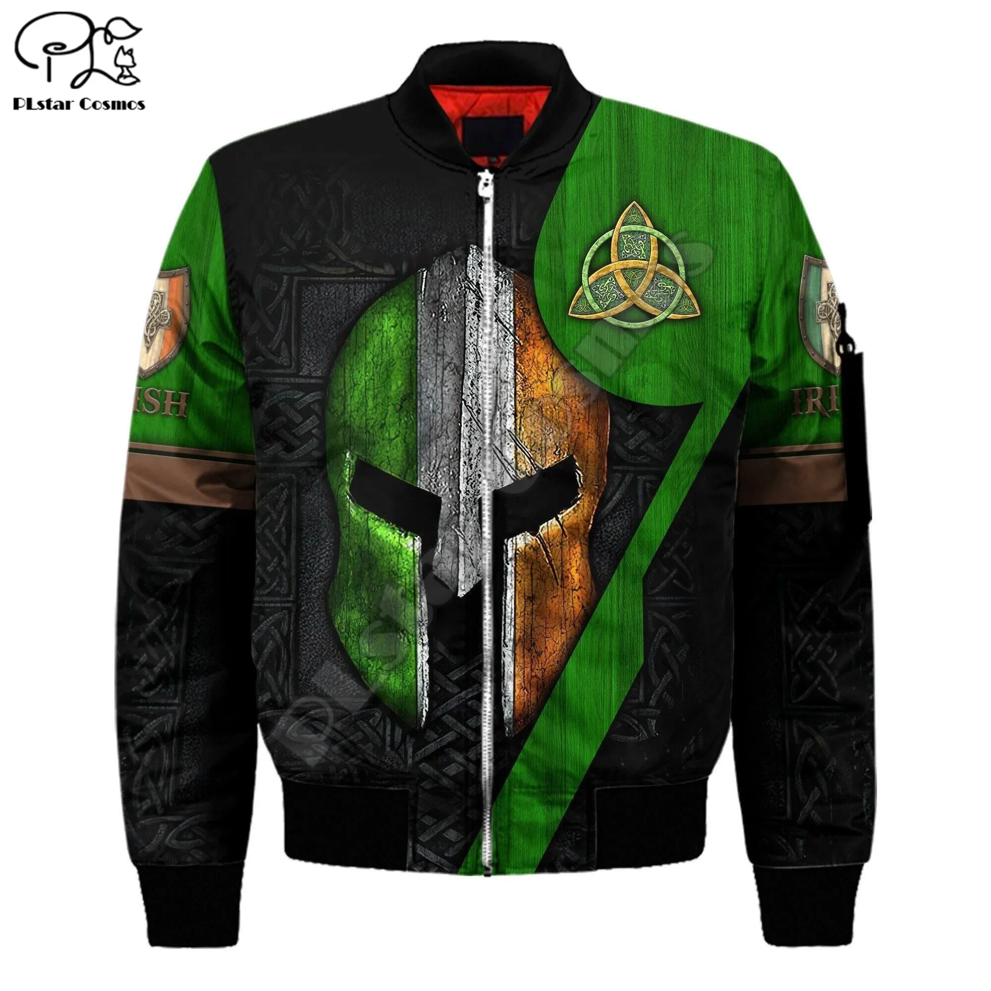 PLstar Cosmos irlandés Día de San Patricio 3D impreso moda hombres chaqueta Bomber Hip Hop Unisex Casual rompevientos Envío Directo D30