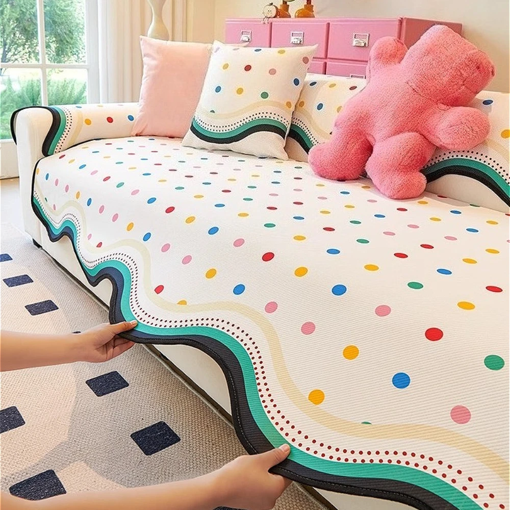 

1PC Ice Silk Sofa Cover Summer Cool Feeling Universal Sofa Slipcovers for Living Room Non-slip Couch Protector Towel Home Decor