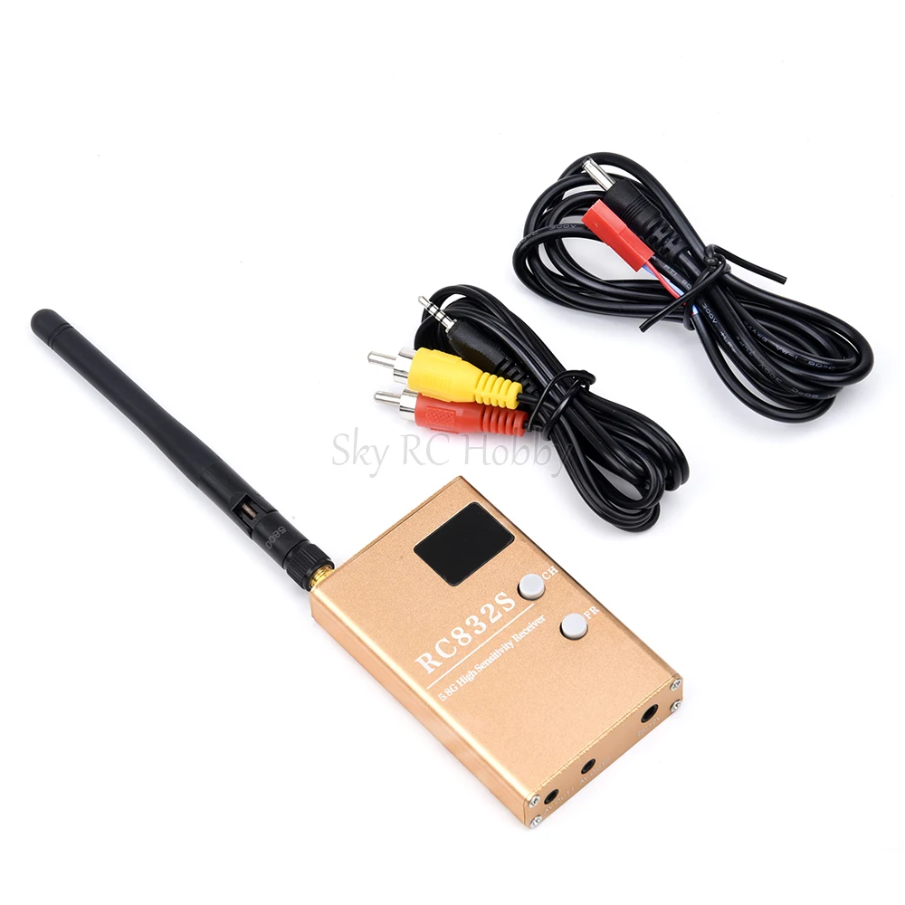 FPV RC832 RC832S Receiver RX 5.8G 48CH 600mw Aerial Photography 5.8GHz AV Receiver System With A/V and Power Cables