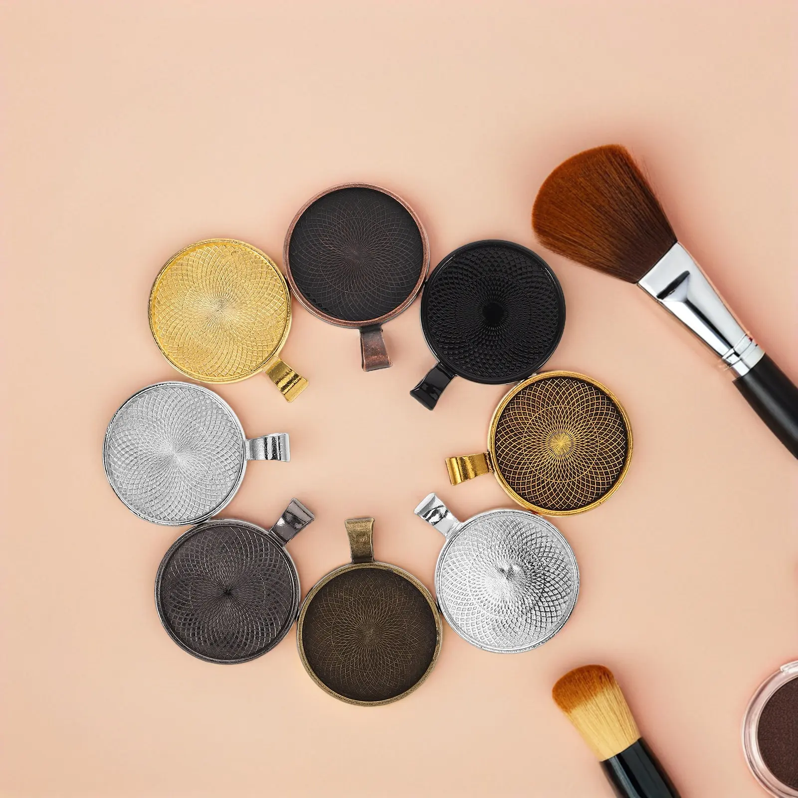 

40Pcs Round Pendant Tray Bezel Alloy Base Blank for DIY Jewelry Craft Necklace Bracelet Jewelry Plate Tray Pendant Bezel