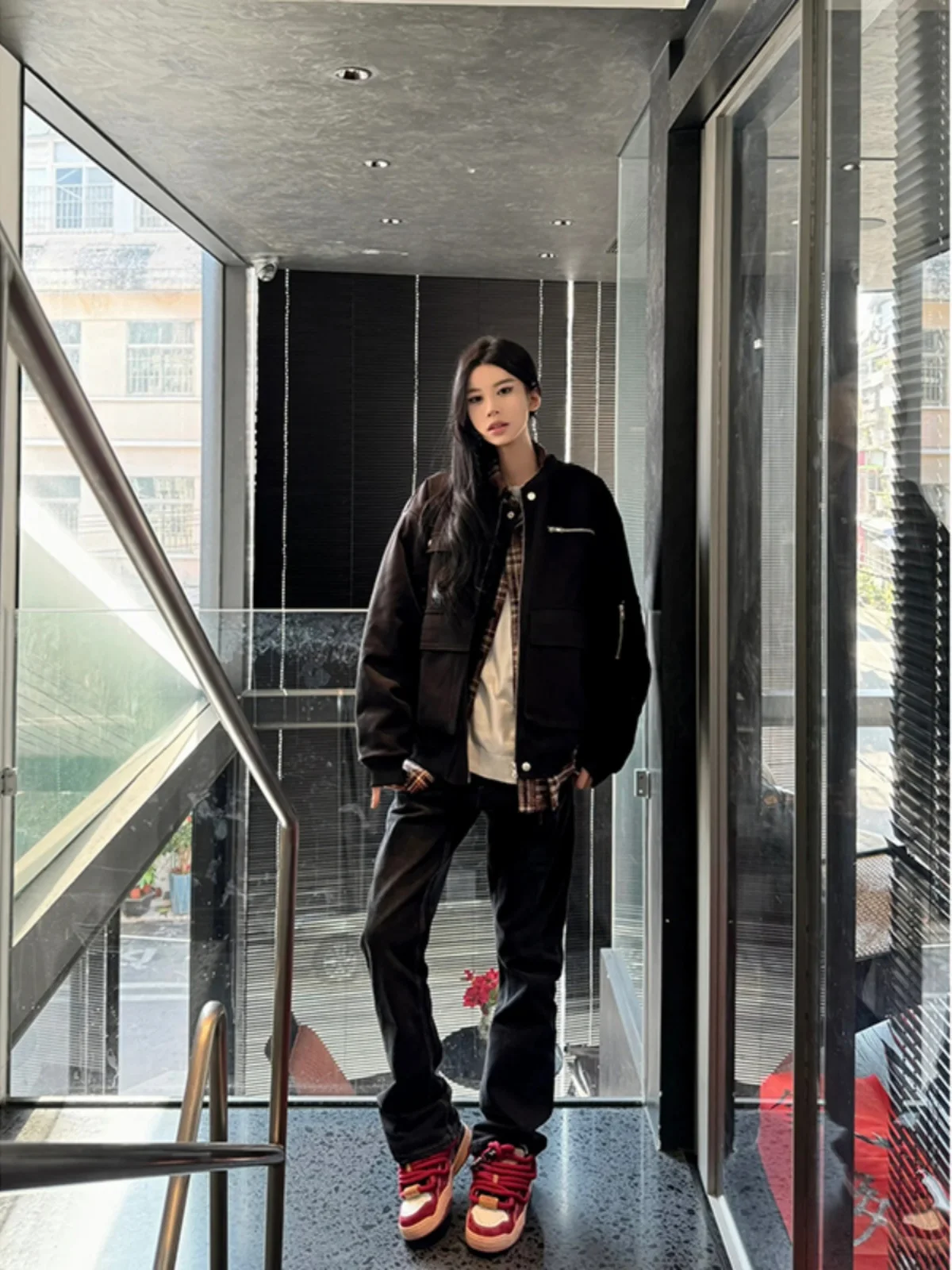 

Джинсы American Vibe Bla, мужские, весенне-осенние, прямые, облегающие, длинные брюки с высокой эластичностью, модные молодежные брюки