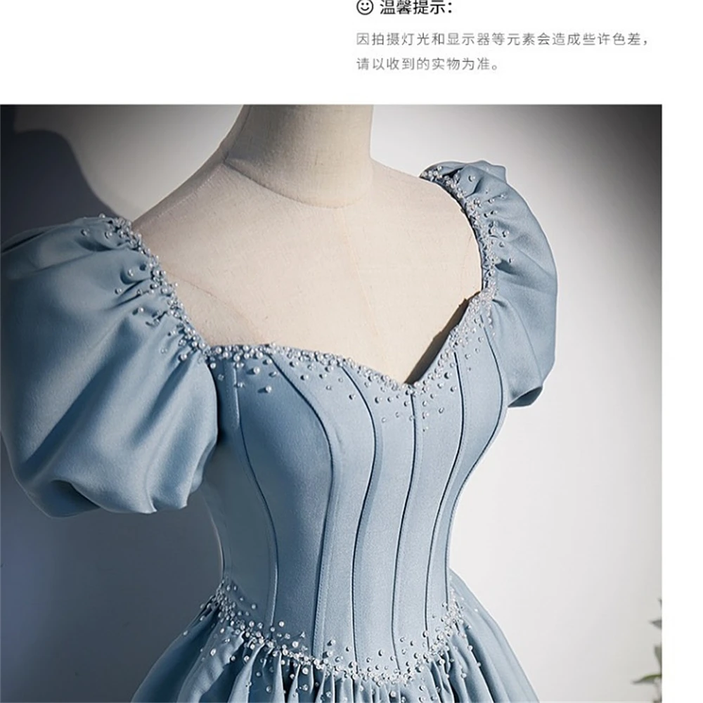 Jersey exquisito personalizado sin tirantes con hombros descubiertos, vestidos de fiesta de manga corta, elegante vestido de fiesta hasta el suelo con perlas