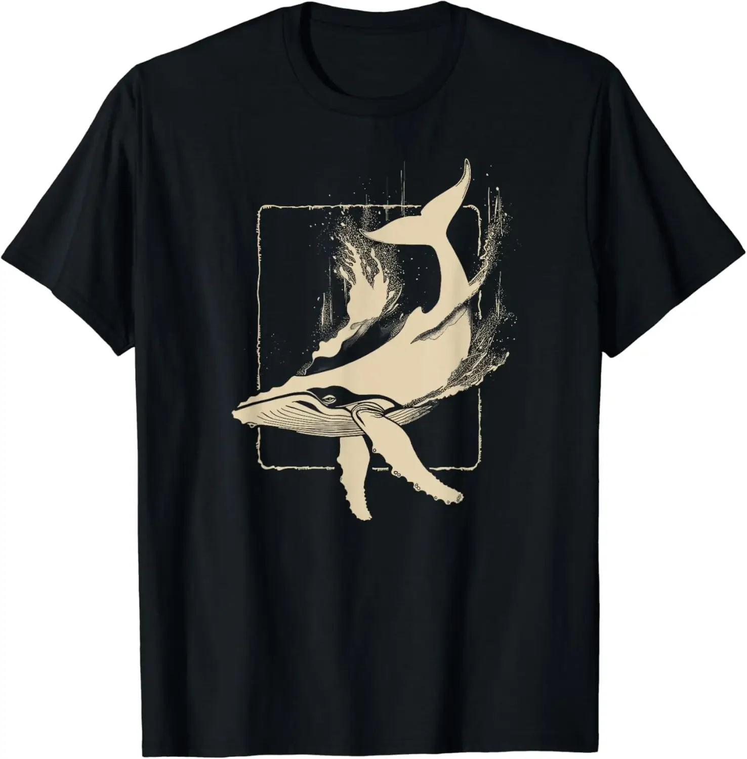 Vintage Humpback Whale ; Beluga Orca Blue Whale T-Shirt  Print Creativity Novelty Male Women Short Sleeve