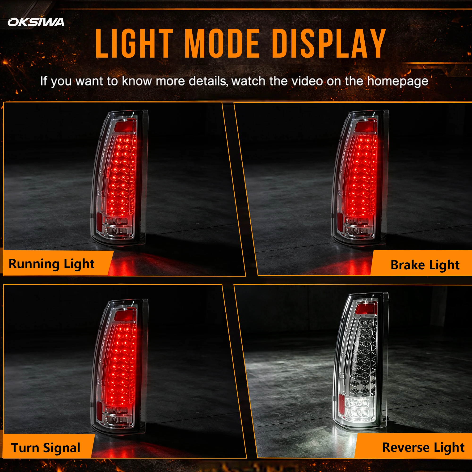 LED Tail Lights for 1988-1999 Chevy Silverado GMC Sierra C K 1500 2500 3500 Taillight Assembly for Cadillac Escalade Chevy Tahoe