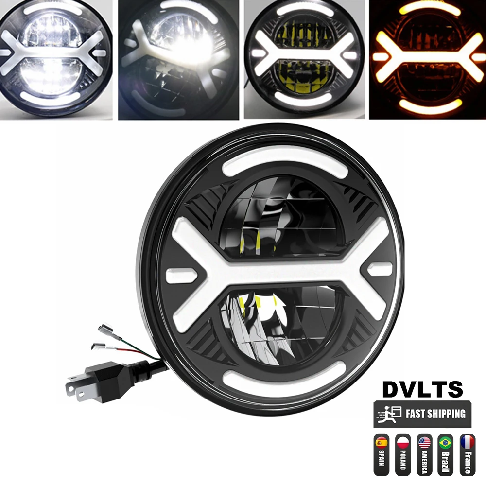 Le plus récent phare LED de moto de 5.75 pouces pour Dyna Softail Sportster 883 XL883 FXCW 5 3/4 "led projecteur DRL phare de moto