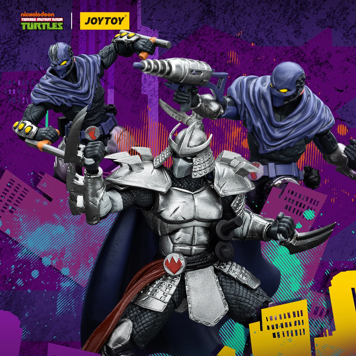 [In-Stock] JOYTOY 1/18 Action Figure TMNT Shredder & Foot Clan A Foot Clan B Anime Action Model Toy Free Shipping