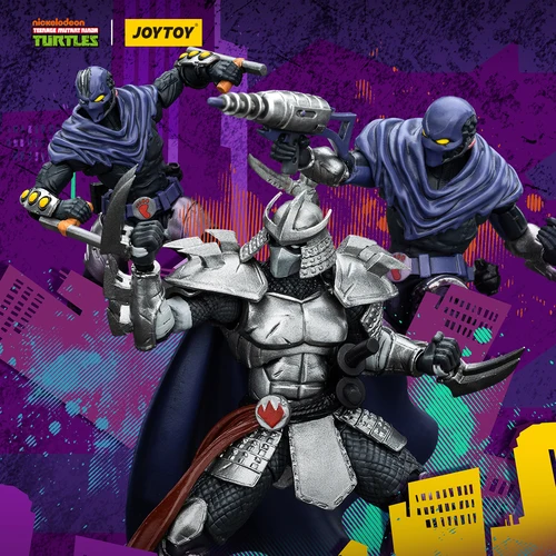 [재고 있음] JOYTOY 1/18 액션 피규어 TMNT 슈레더 & 풋 클랜 A 풋 클랜 B 애니메이션 액션 모델 장난감 무료 배송 