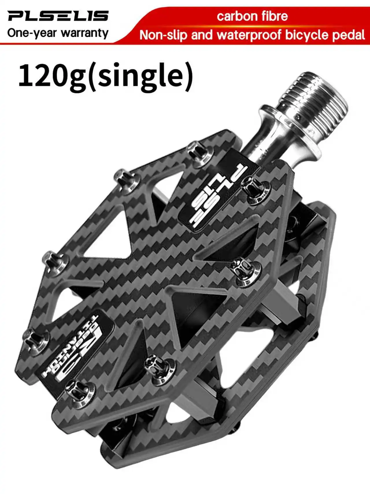 AliExpress plselis Plselis ultra-light carbon fiber road bicycle pedal 240g (double) 14mmthread universal high-strength wear-resistant installation