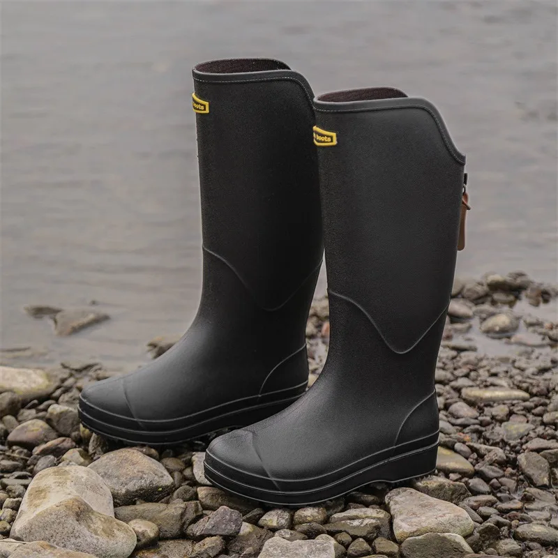 Damen Regenstiefel Outdoor Gummischuhe Modische Wasserdichte Küchenstiefel Lange Arbeitsstiefel Sicherheits-Wasserstiefel Rutschfeste Damenstiefel