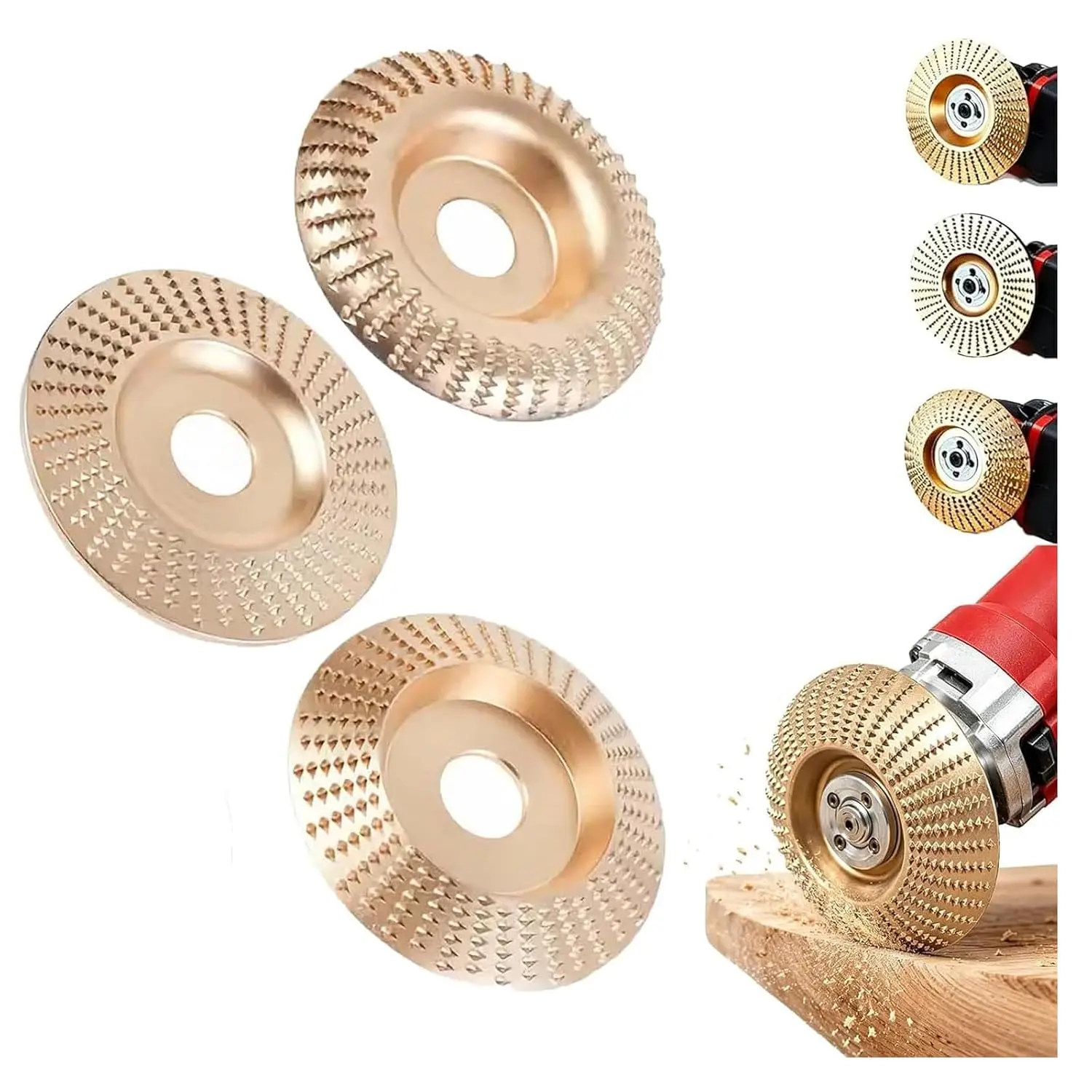 4Pcs Grinding Wheel Shaping Disc for Wood Cutting Polishing Wood Carving Disc Set Woodworking Angle Grinder Attachment