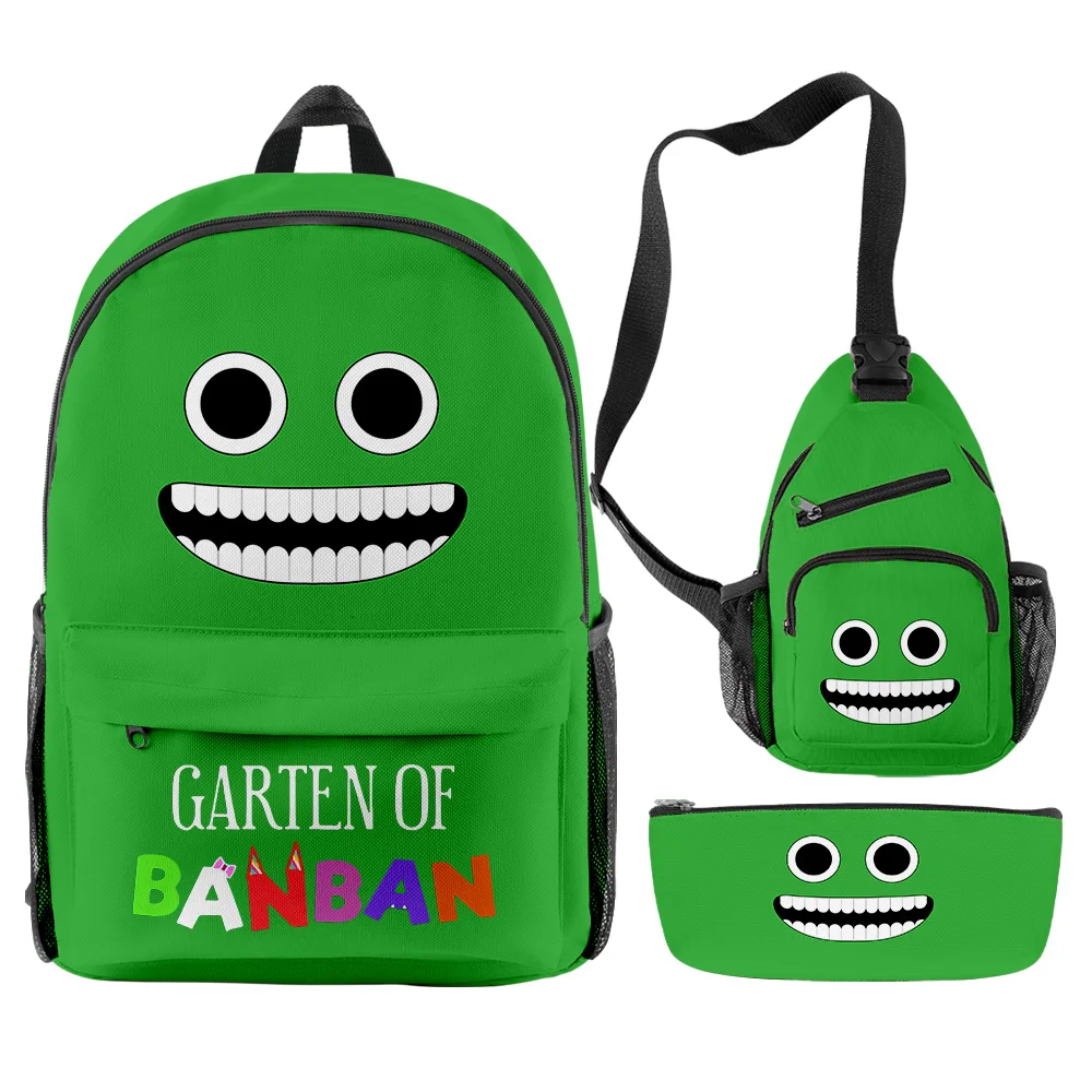 

3-piece Set Backpack Game Perimeter Garten of Banban Class Garden Schoolbag Student Backpack Shoulder Pencil Case