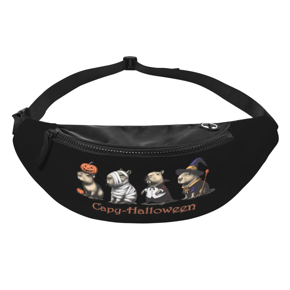 Custom Funny Ghost Capybara Halloween Fanny Pack for Women Men Fashion Crossbody Waist Bag Traveling Phone Money Pouch