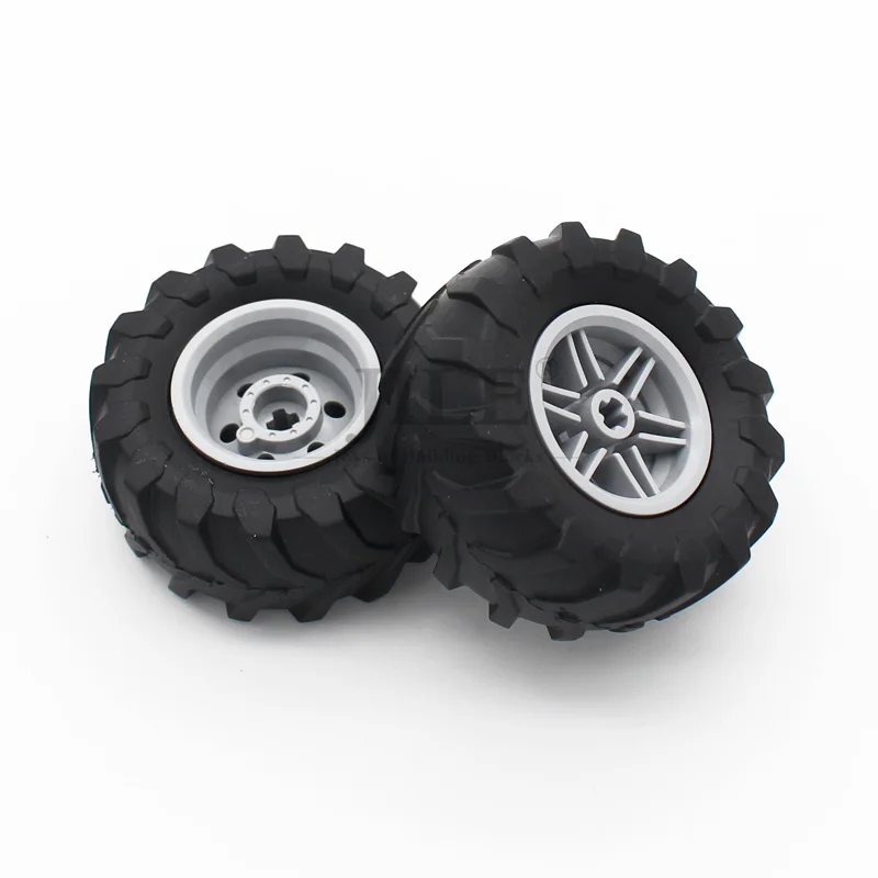 MOC Technical Tire Wheel Hub Bricks Car 56145 15413 44309 61481 55976 70695 Construction Building Blocks Compatible High-Tech