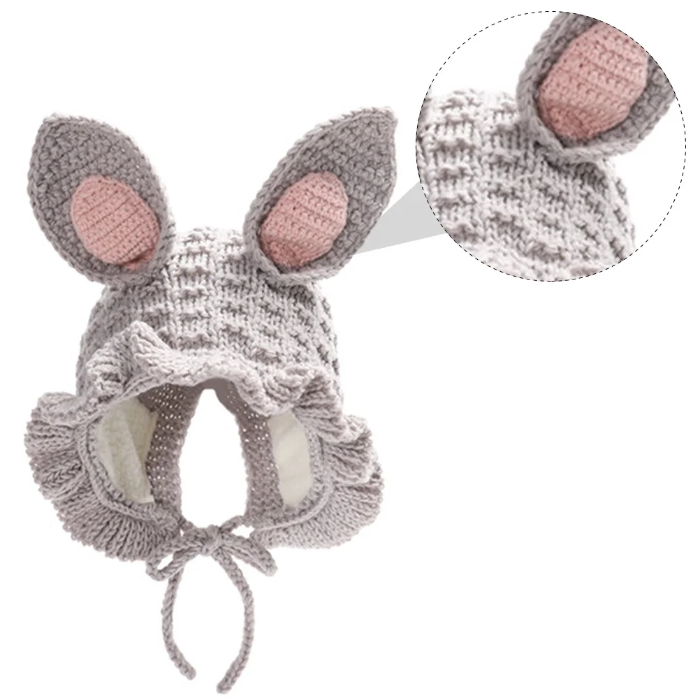

1Pcs Baby Warm Hat Knitted Pig Shape Baby Accessories Adjustable Necklace Winter Cap for 6 Months to 3 Years Old