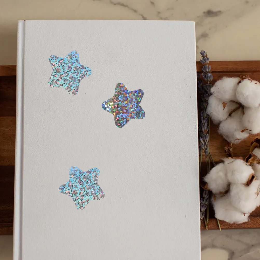 

2 рулона милых наклеек в форме звездочек, самоклеящиеся этикетки для подарочной упаковки, блестящие стикеры для дома и планирования