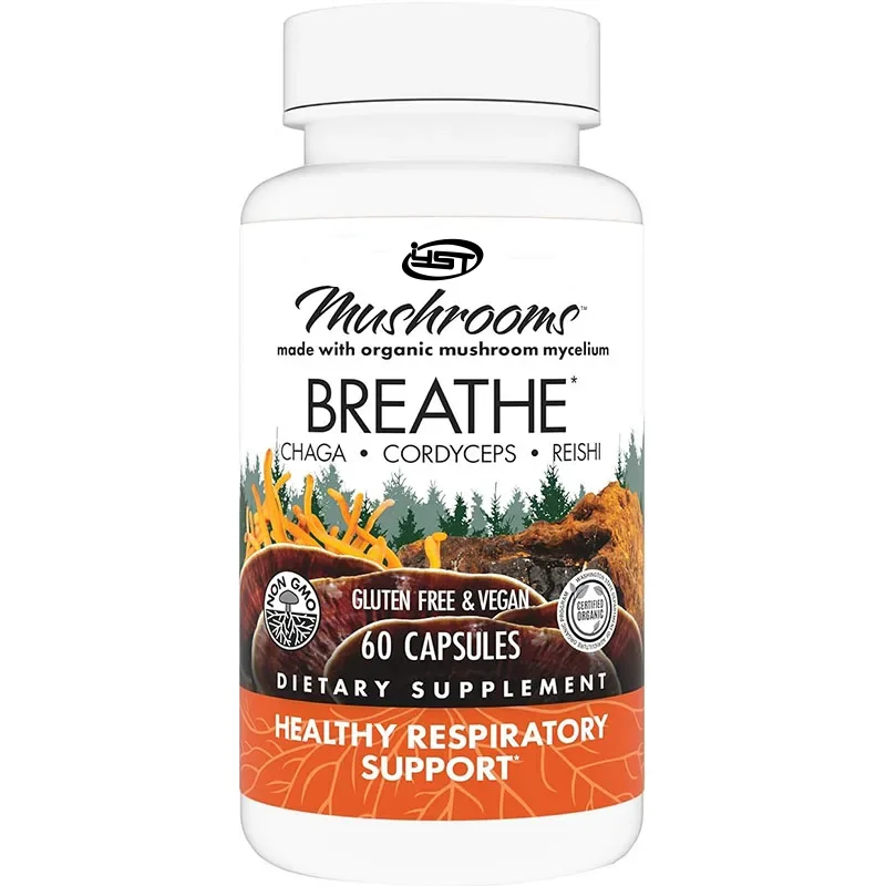 Breathe Capsules - Herbal Lung Health Supplement Containing Birch Mushroom, Ganoderma lucidum, and Cordyceps sinensis