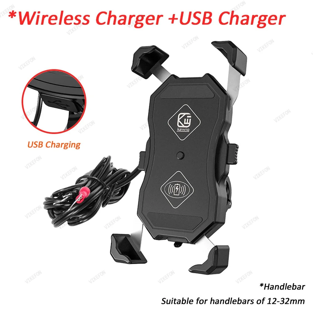 Kabelloses Ladegerät für Motorrad und Fahrrad, Handyhalterung mit Schnellladefunktion für Lenker, Schnellladeständer für 4,7-7,2 Zoll Mobiltelefone – Detail 10