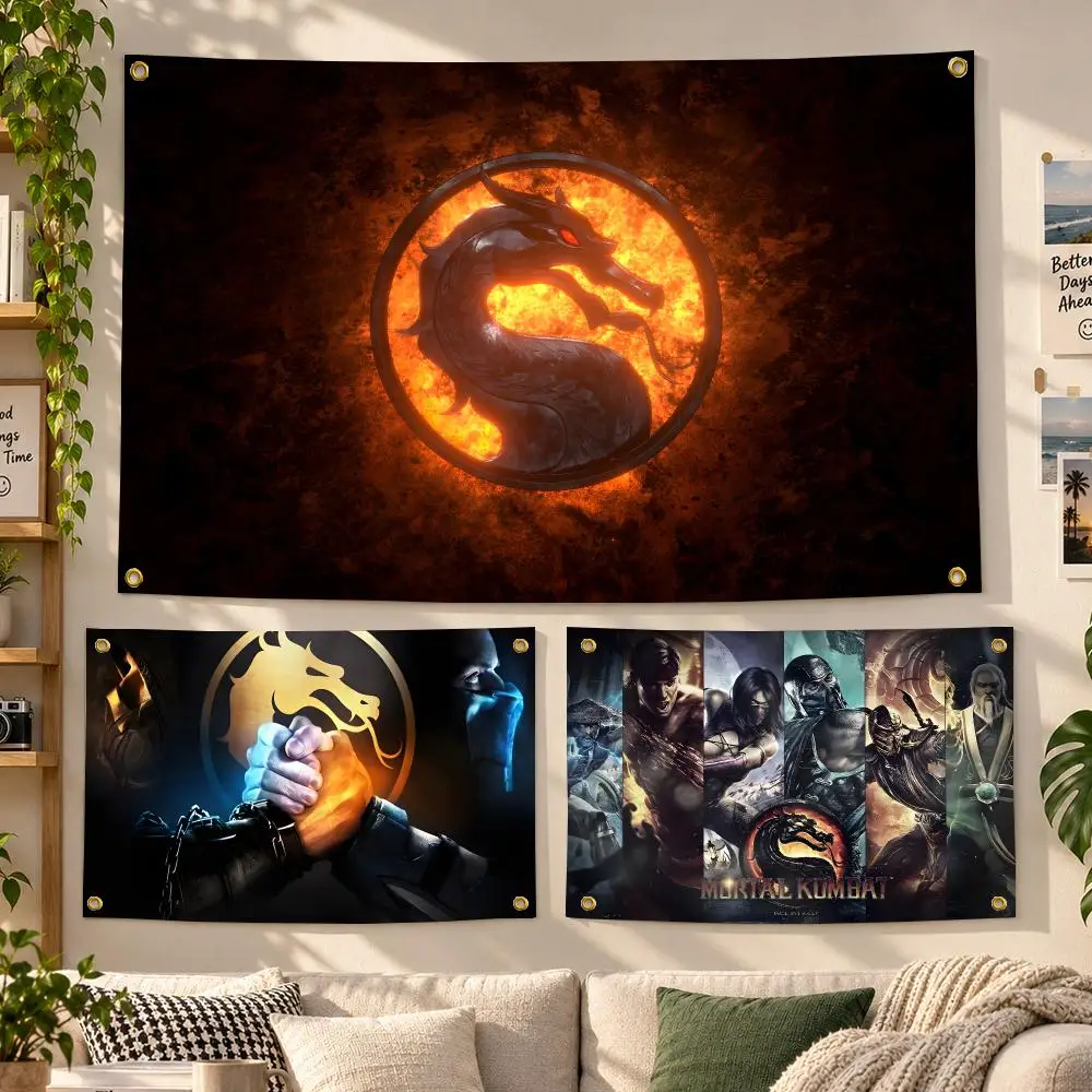 Game Mortal Kombat Fighting Flags Personalized Banner Flag Room Dorm Camping Picnic Garage Bar Outdoor Wall Decor