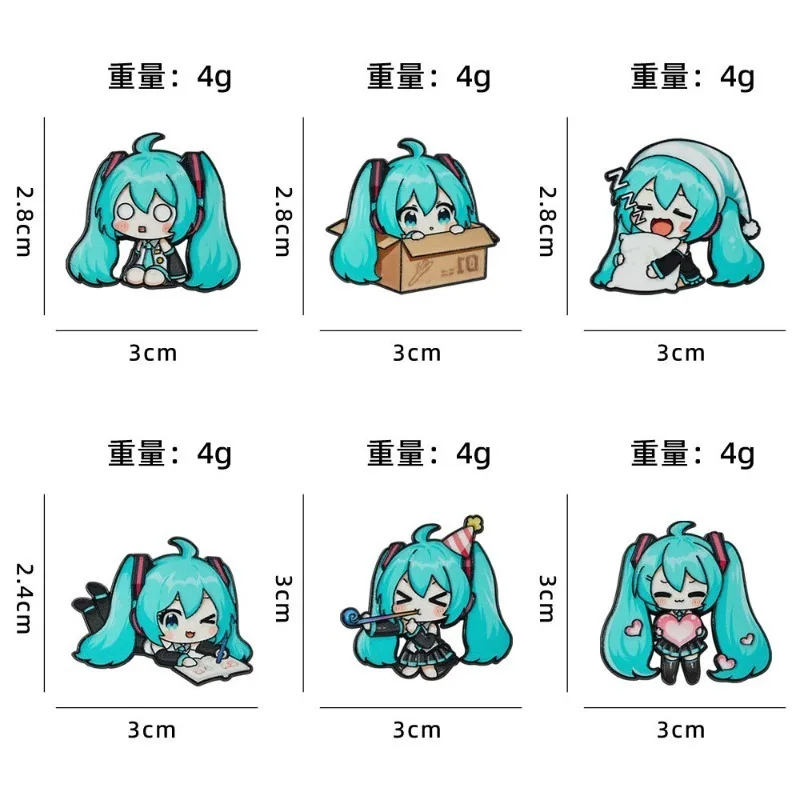 Anime Cartoon Hatsune Miku Badge Q Version Cute Style Creative Alloy Brooch Suitable for Backpack Pen Bag Accessories Decoration view 4