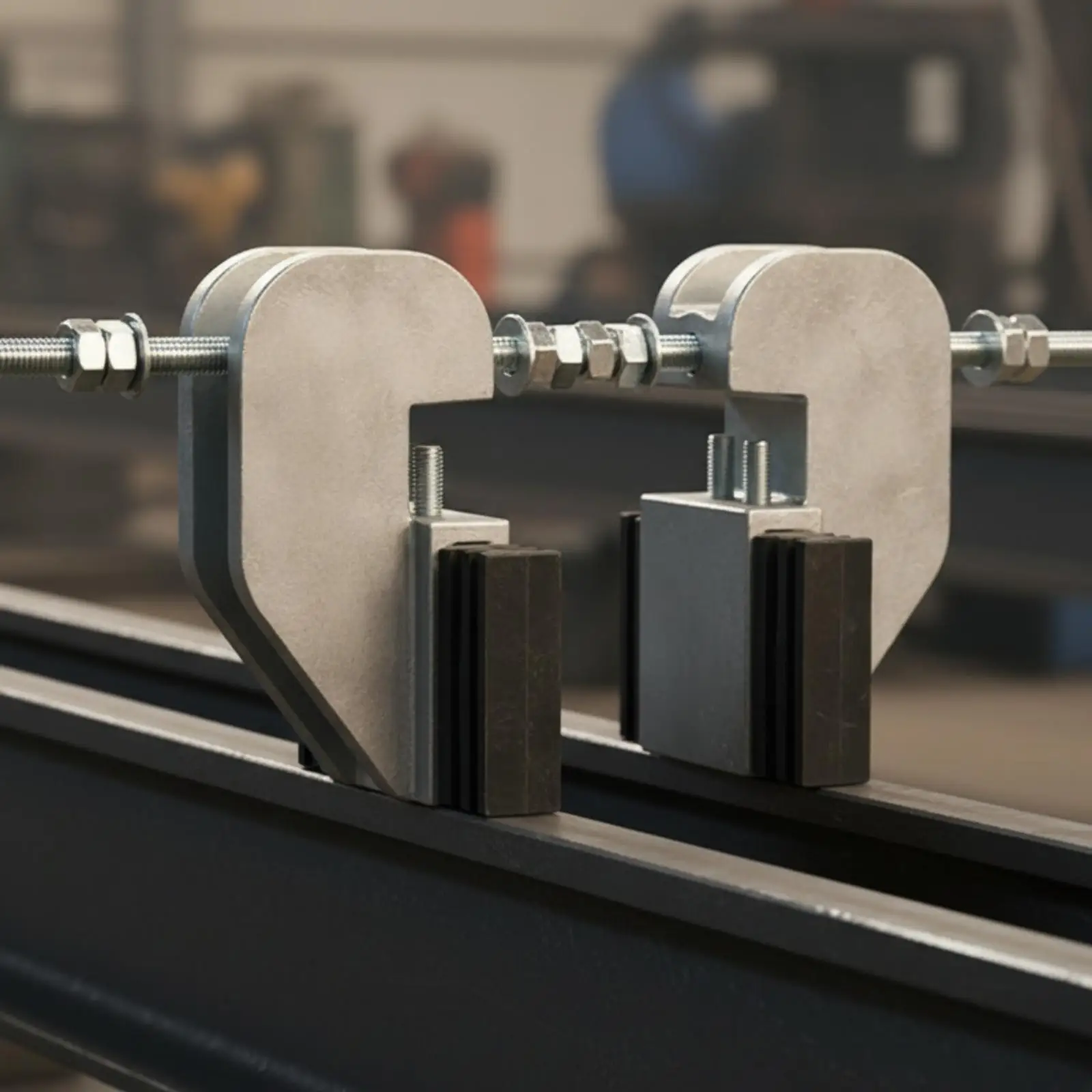 Overhead Crane Rubber Buffer Block Adjustable Trolley Stop for Electric Hoist Anti Collision Bumper Aluminum Plate Mounting