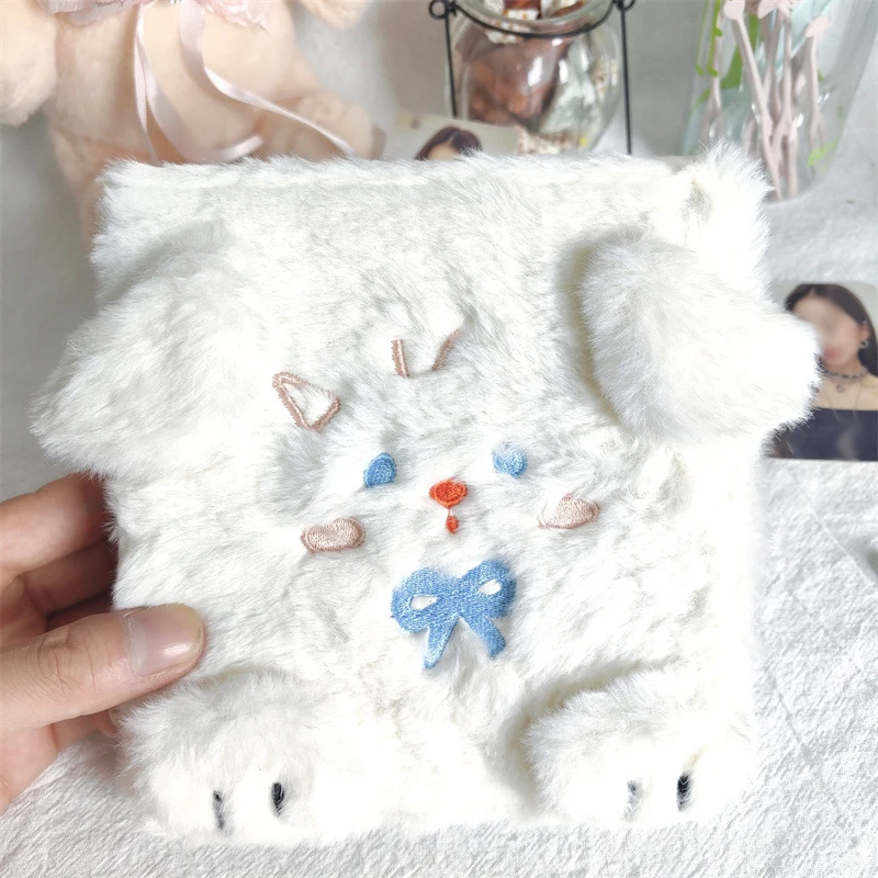 

Korea Cute Plush Puppy 3 Inch Binder Photocard Holder Kpop Idol Photo Album for Photographs Collect Book Photo Card Stationery