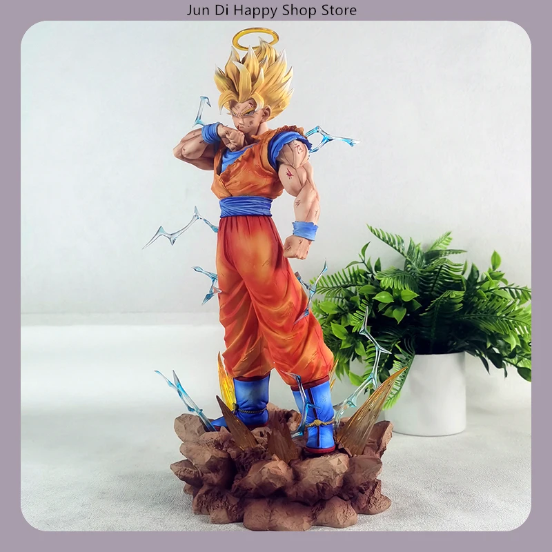 34 cm Dragon Ball Super Saiyan 2 Goku Battle Break Staande Pose Anime Figuur Model Standbeeld Collectie Desktop Decoratie Ornament