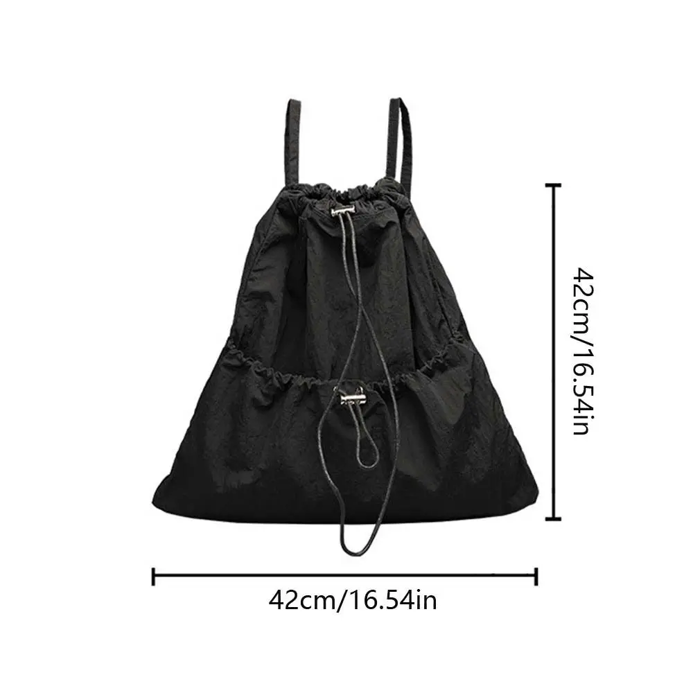 Outdoor Casual Drawstring Backpacks Korean Style Large Capacity Light Soft Nylon Bag Niche Design Light Soft Nylon Bag Tote Bag