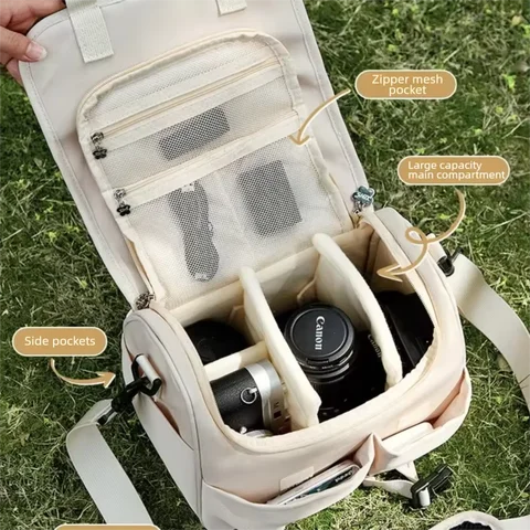 Waterproof Wear-resistant Shoulder Camera Bag,DSLR Mirrorless Camera Lens Handbag Compatible with Canon Nikon Sony Fujifilm