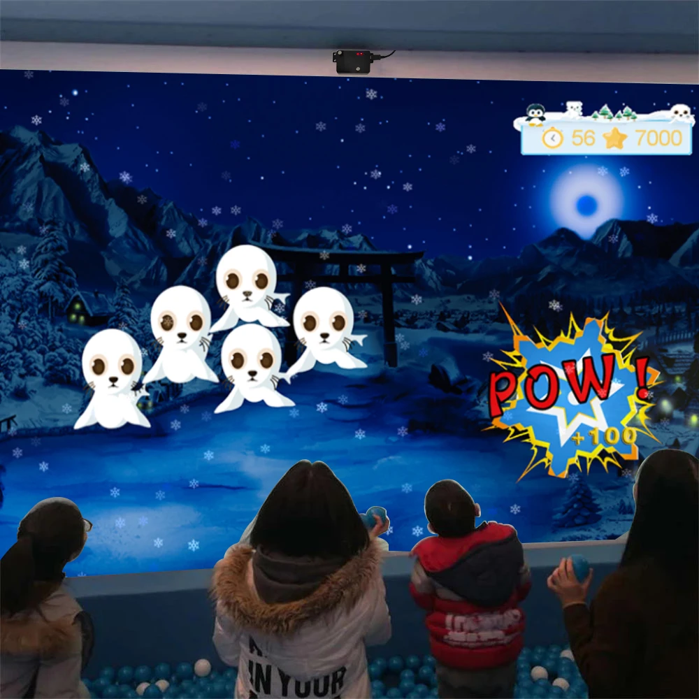 Immersive Games Laser Touch Virtual Screen With Interactive Projection System Multi Kids Playing Amusement Park 22 Wall Games