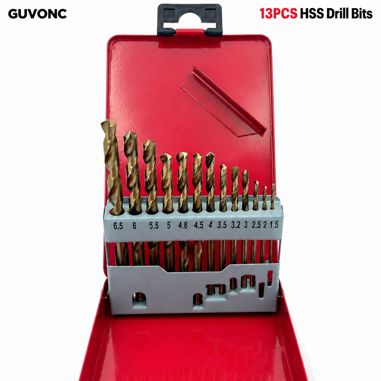 HSS Drill Bit Kit with Metal Storage Case, Hardware Drilling Tools for Home DIY Projects